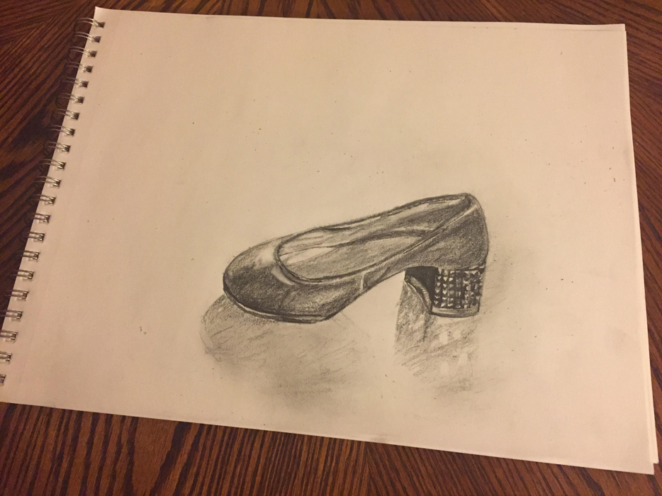 Pencil Drawing of My Favorite Shoe by Valentina Nardini